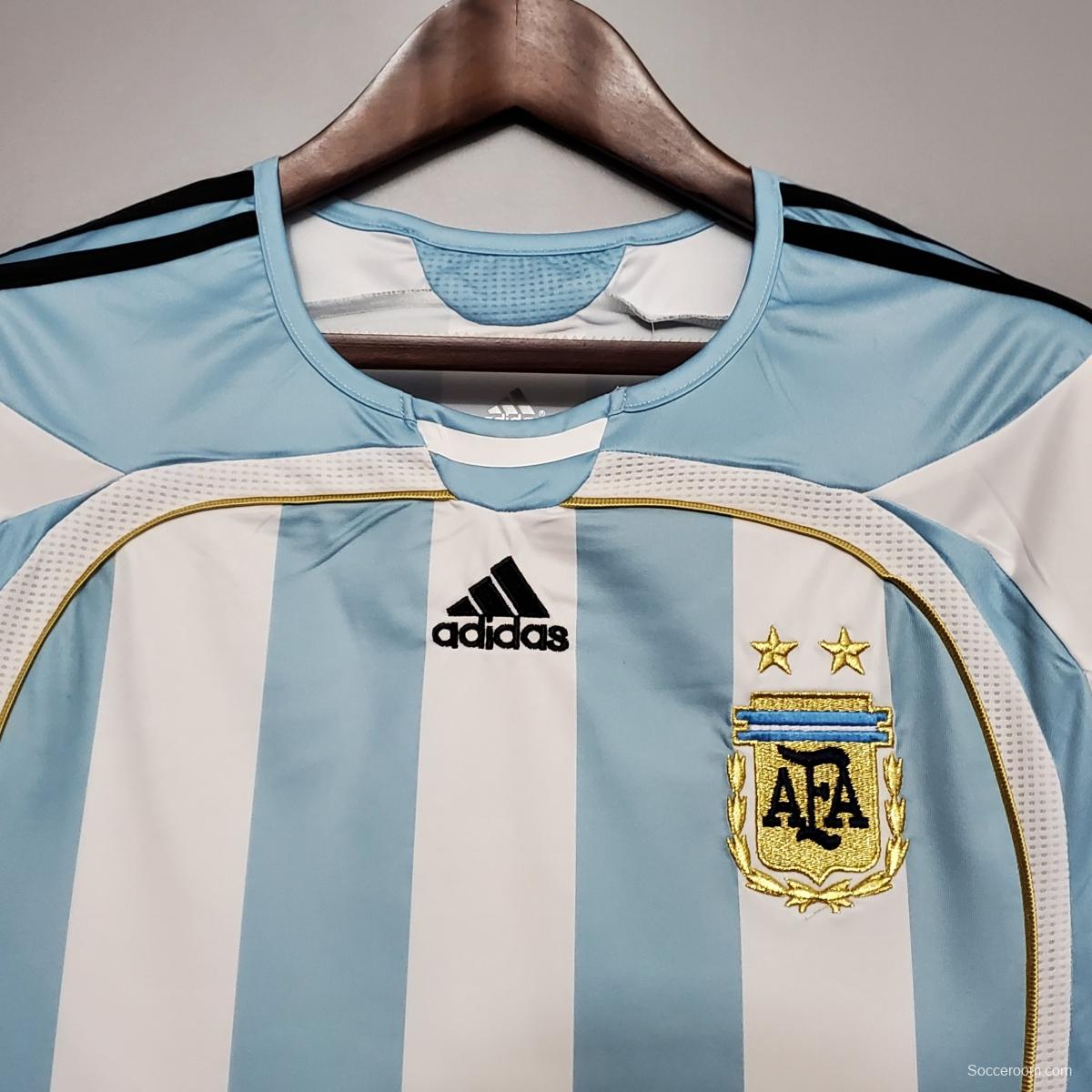 Retro 2006 Argentina home Soccer Jersey