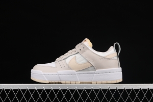 NIKE DUNK Low Disrupt White/Sand/Ghost/Sail lightweight dunk destruction series deconstructed wind low side casual skateboard shoes CK6654-103