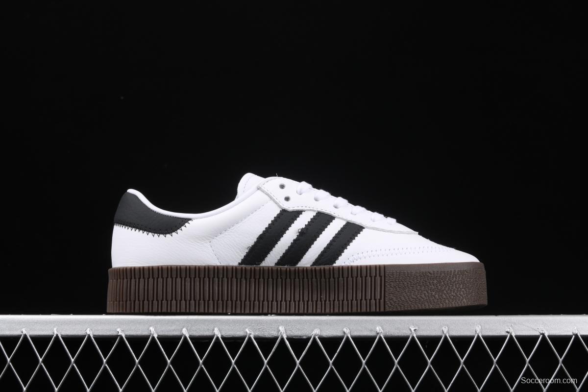 Adidas Sambarose AQ1134 clover retro black and white thick soles high board shoes