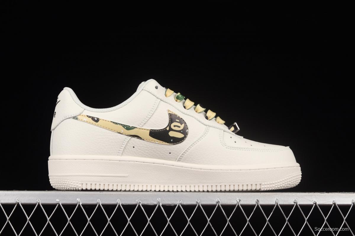 Bape x NIKE Air Force 11607 Low camouflage matching Nigo brand ape head low top casual board shoes AA1365-118,