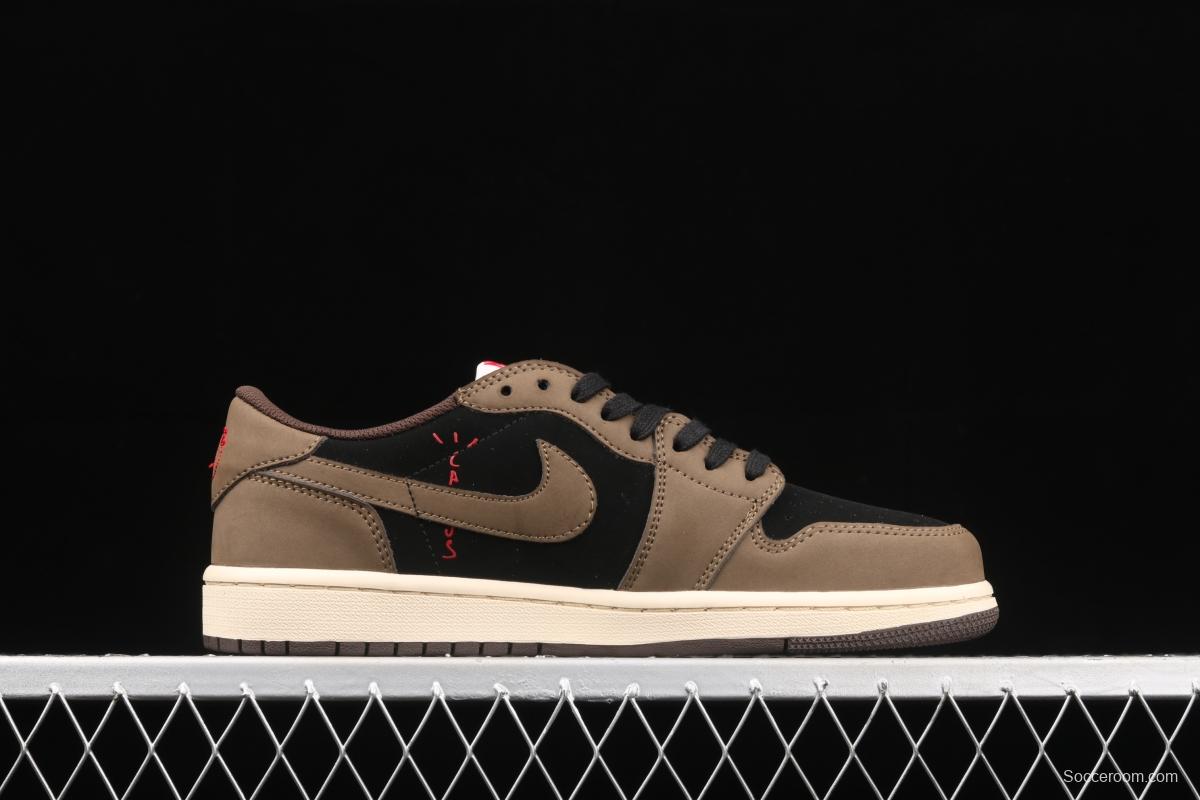 Travis Scott x Air Jordan 1 Low inverted low top basketball shoes CQ4277-001