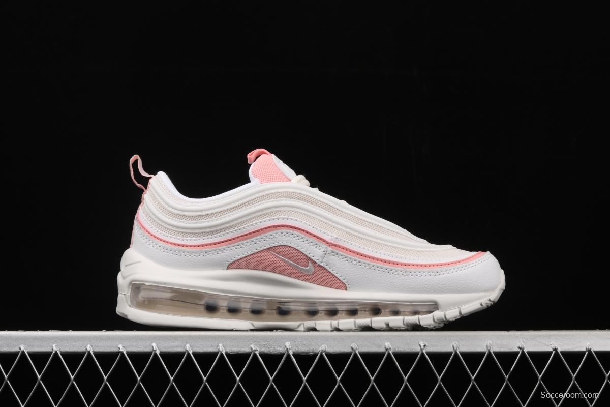 NIKE Air Max 97 White and pink 3M reflective bullet running shoes 921733-104