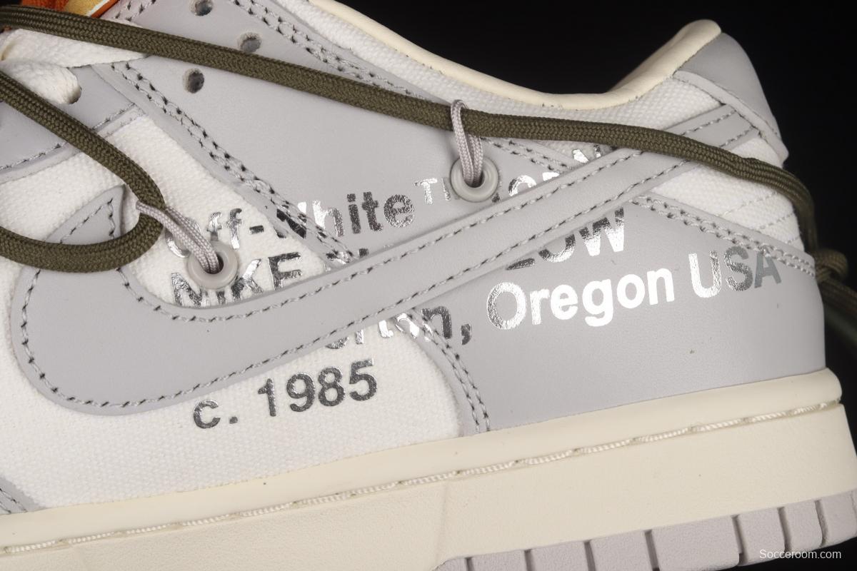 OFF-White x NIKE DUNK Low OW gray SB buckle rebound fashion casual board shoes DM1602-124