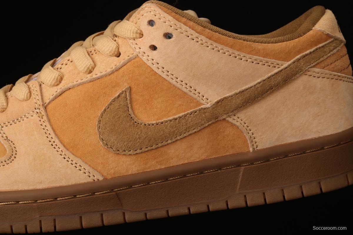 NIKE SB DUNK Low Pro wheat color deciduous yellow low-top sports skateboard shoes 883232-700