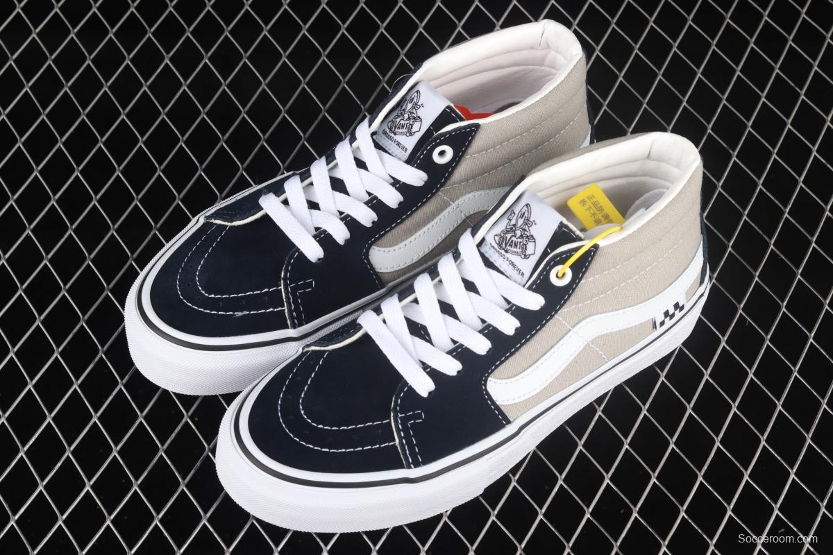 Vans SK8-Mid Pro side checkerboard small mark middle side professional skateboard shoes VN0A3WM32PD