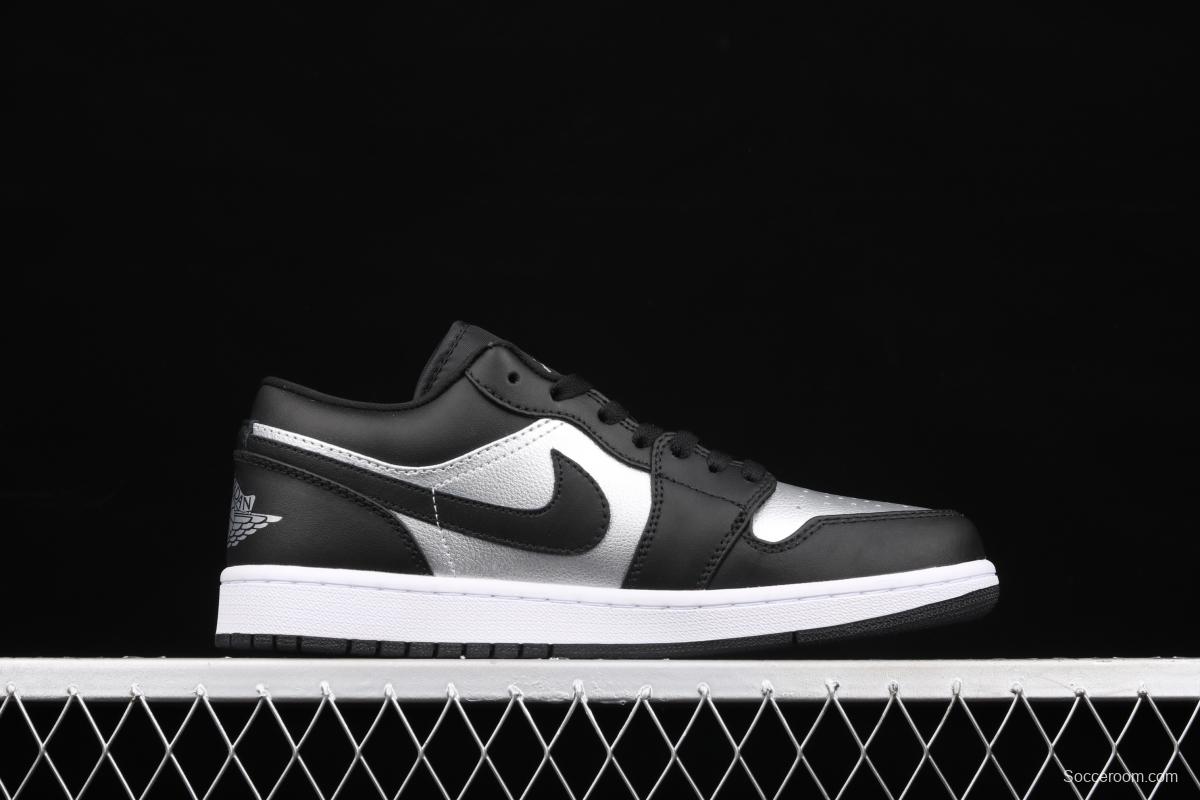 Air Jordan 1 Low low-top black silver culture leisure sports shoes DA5551-001