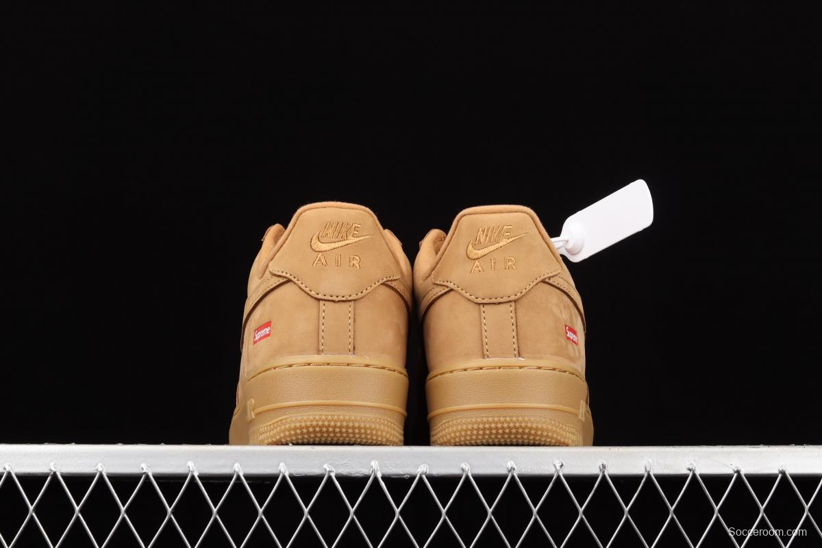 Supreme x NIKE Air Force 1 Low AF1 co-branded wheat suede low-top casual board shoes DN1555-200