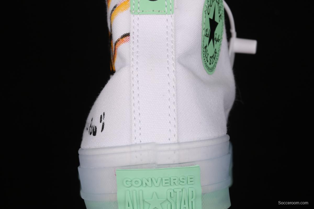 Converse Chuck 70s CX Bai Jingting signature hand-painted graffiti high-top board shoes 169607C