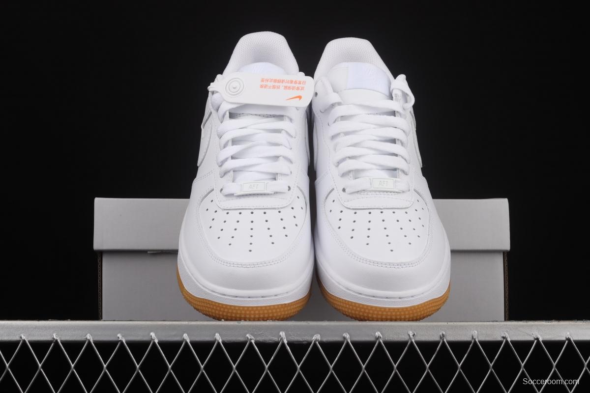 NIKE Air Force 1o07 Low raw rubber all-white low-top casual board shoes DJ2739-100