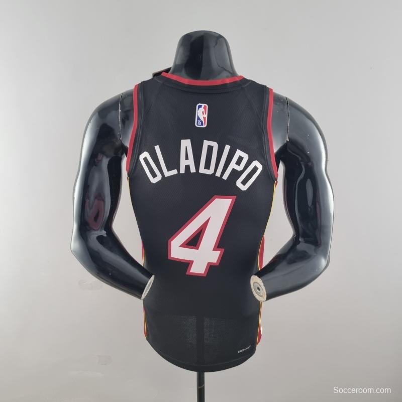 75th Anniversary Miami Heat OLADIPO#4 Black NBA Jersey