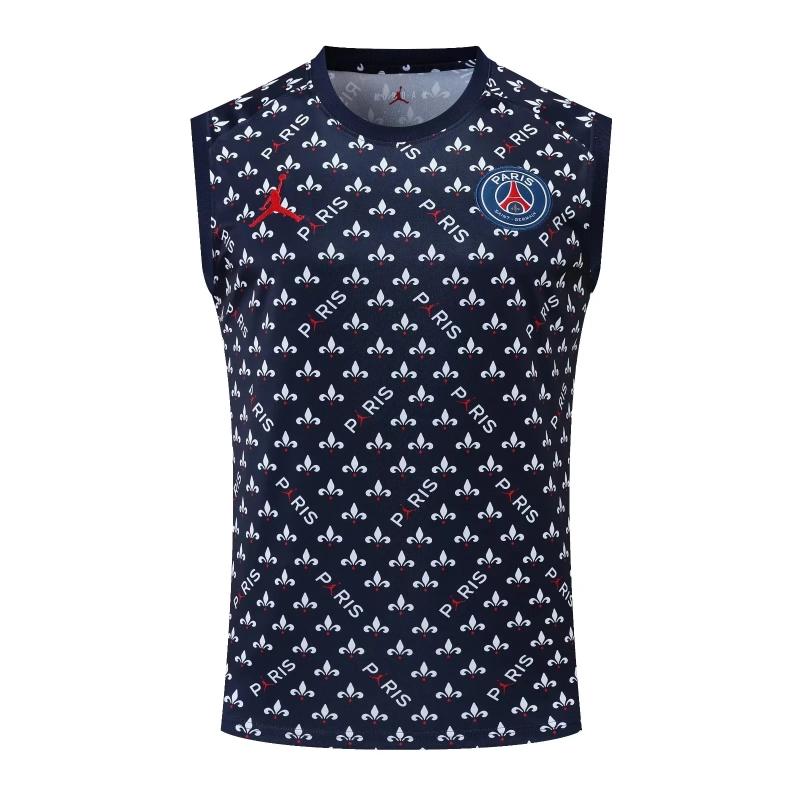 22/23PSG Royal Blue Flower Dot Pre-match Training Jersey Vest