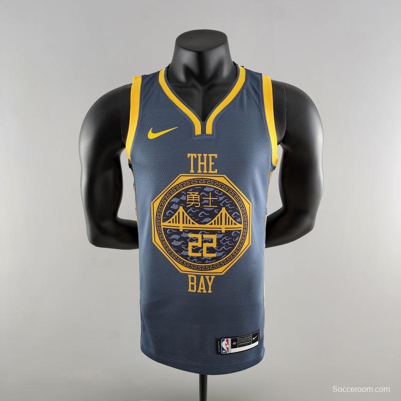 2018 WIGGINS #22 Golden State Warriors Grey NBA Jersey