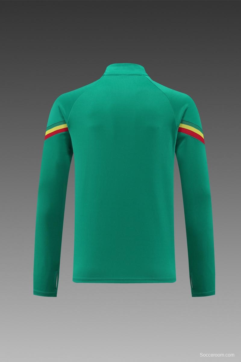 2022 Senegal Green Half Zipper Tracksuit