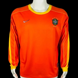 Retro 1998 Brazil Goalkeeper Orange Jersey