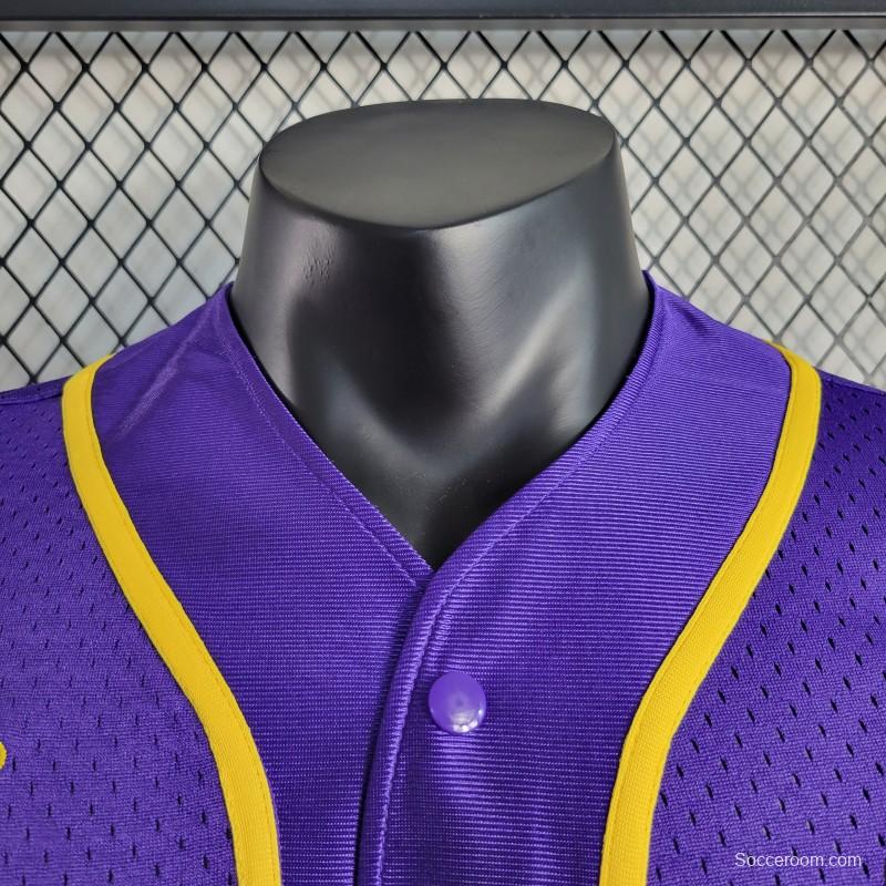 2023 NBA Lakers STATEMENT BASEBALL Purple Jersey