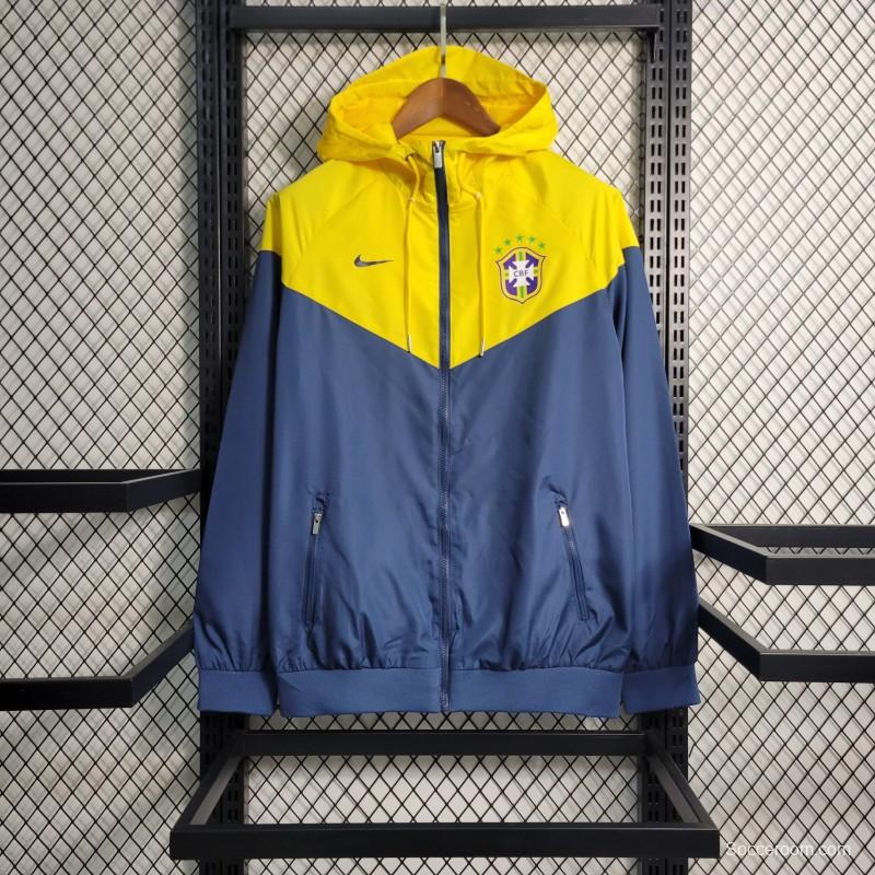 2022 Brazil Yellow Blue Windbreaker