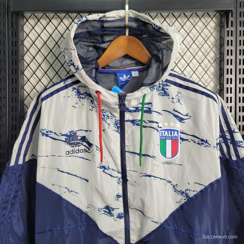 2023 Italy Navy White Windbreaker