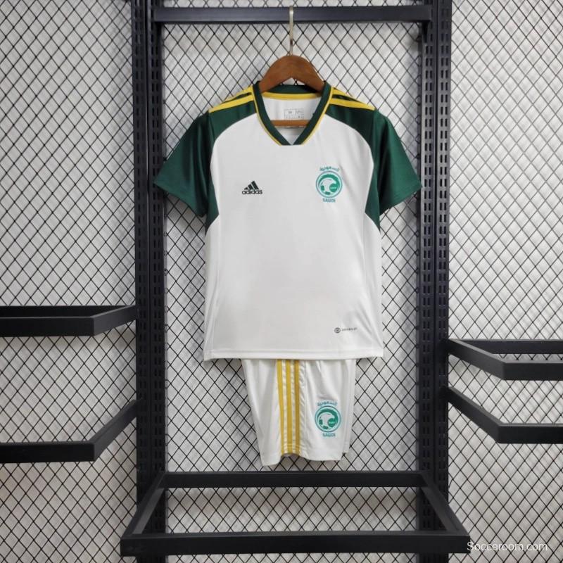 2024 Kids Saudi Arabia Away White Jersey