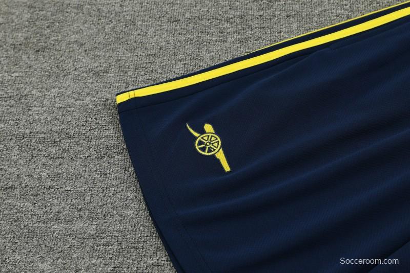 23/24 Arsenal Navy/Yellow Cotton Short Sleeve Jersey+Shorts