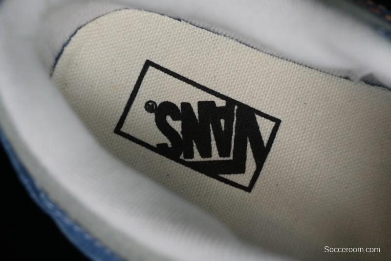 Vans Classics Knu Skool Washed Denim Distressed Vintage Chunky Tongue Skate Shoes - VN0009QCBLK