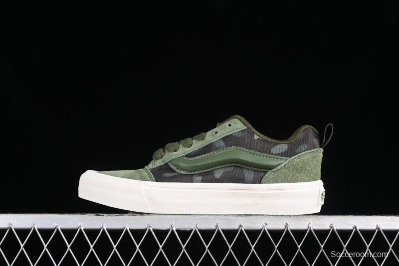 Vans Classics Knu Skool Camo Army Green Chunky Tongue Platform Sneakers - VN0007QC0WD