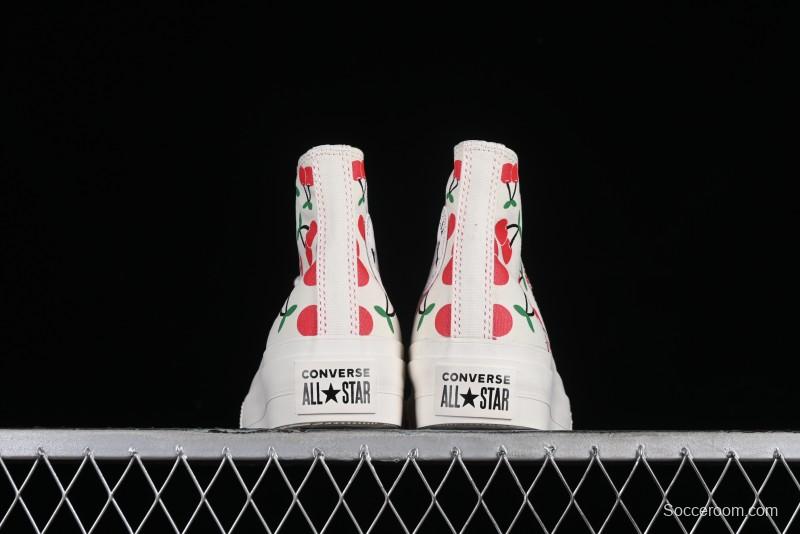 Converse Chuck 1970s Official Cherry Embroidery Platform Vulcanized Canvas Sneakers - A08096C