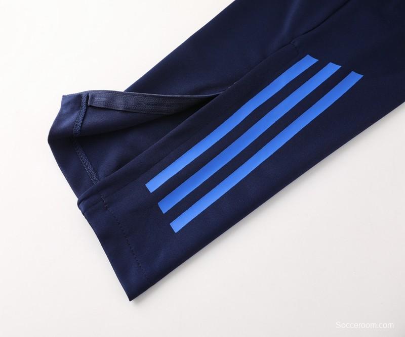 2024 Adidas Blue Half Zipper Jacket +Long Pants