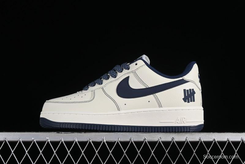 Nike Undefeated Air Force 1'07 Low Casual Sneakers in Deep Blue with Custom Leather and Reflective Details - UN2395-522