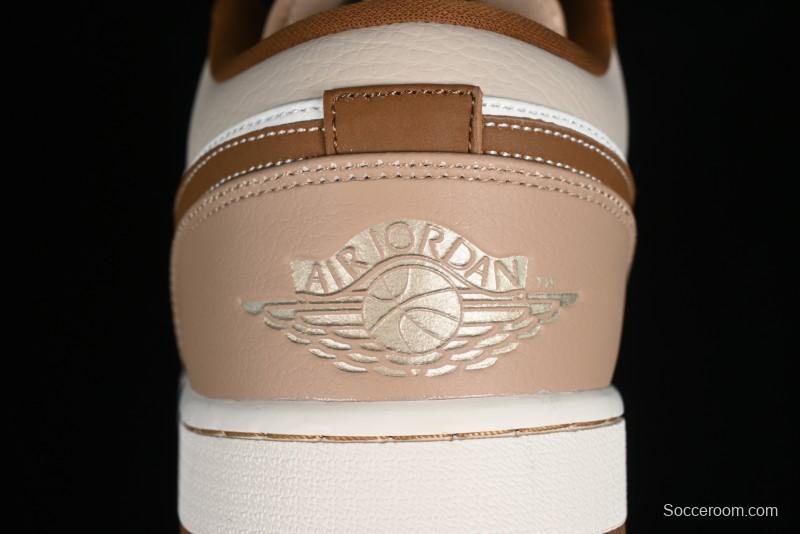 Nike Air Jordan 1 Low AJ1 Khaki Yellow Low-Top Casual Lifestyle Sneakers - HF5753-221