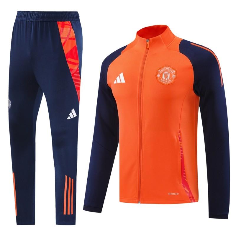 24/25 Manchester United Orange Full Zipper Jacket +Long Pants