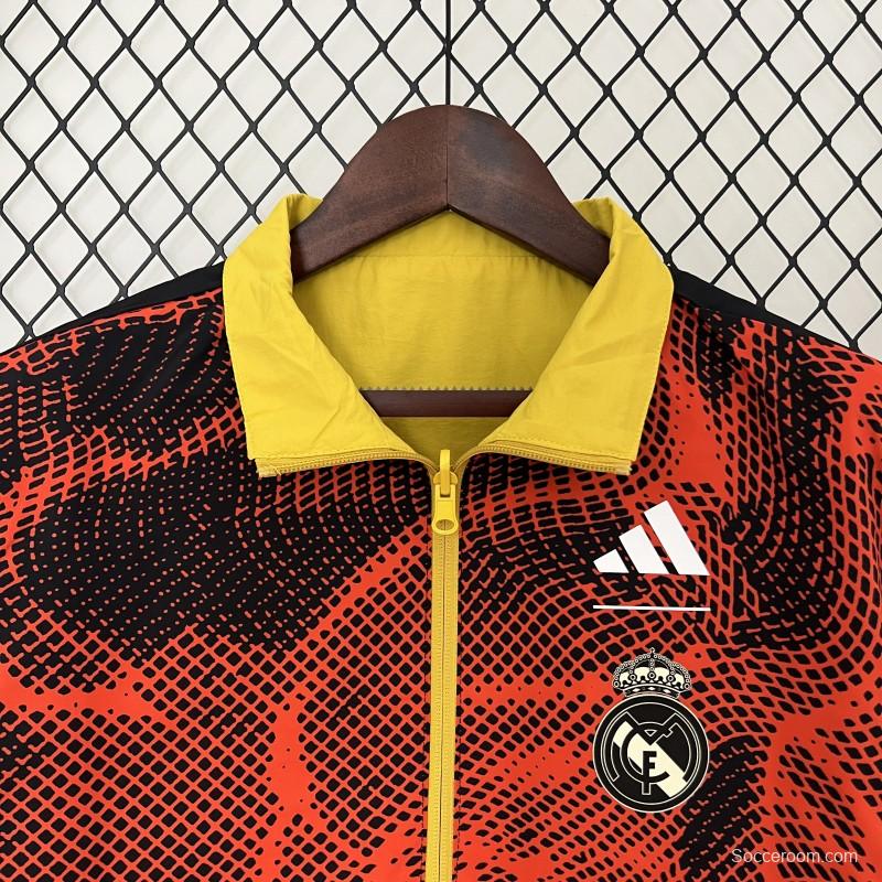 24/25 Real Madrid Yellow/Red Reversible Windbreaker