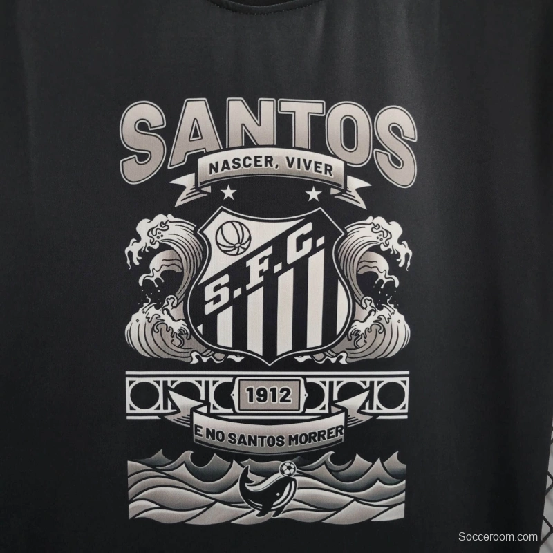 25/26 Santos Black Casual Jersey