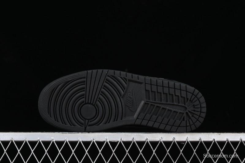 Nike Air Jordan 1 Low "Black Croc" Casual Sneakers with Crocodile-Embossed Leather - HJ7743-010