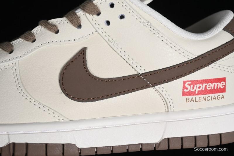 Nike Supreme x SB Dunk Low Collaboration - Military Green Anniversary High-End Custom Low-Top Casual Skate Shoes - XD1688-001