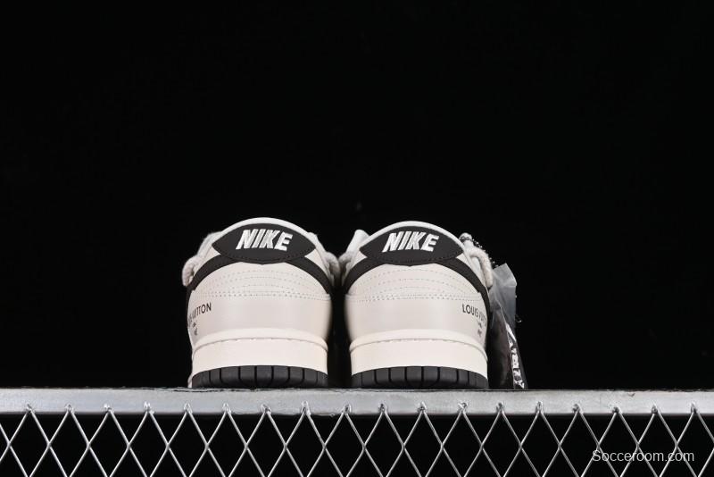 Nike SB Dunk Low LV Collaboration - Coffee Pig Anniversary High-End Custom Low-Top Casual Skate Shoes - XX2025-328