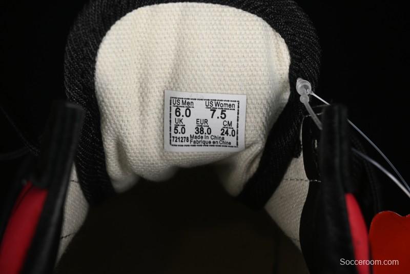 Vans Knu Skool High Street American Retro Canvas Skate Shoes in Black Red - VN0009BCRTU