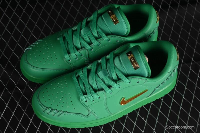 Nike Air Jordan 1 Low "Method of Make" Casual Sneakers in Green and Gold - FN5032-300