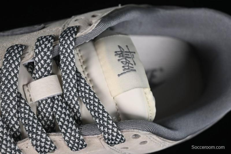 Nike SB Dunk Low x Supreme x Stussy Anniversary Customized Sneakers in Off-White Grey Check - SJ2068-272