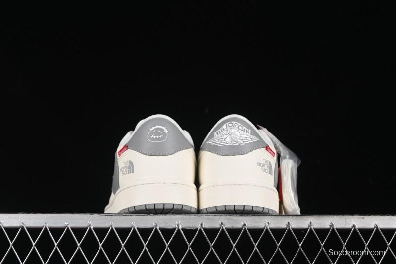 Nike Travis Scott x Fragment Design x Air Jordan 1 Low OG SP AJ1 Supreme North Face Collaboration - DIY1688-001
