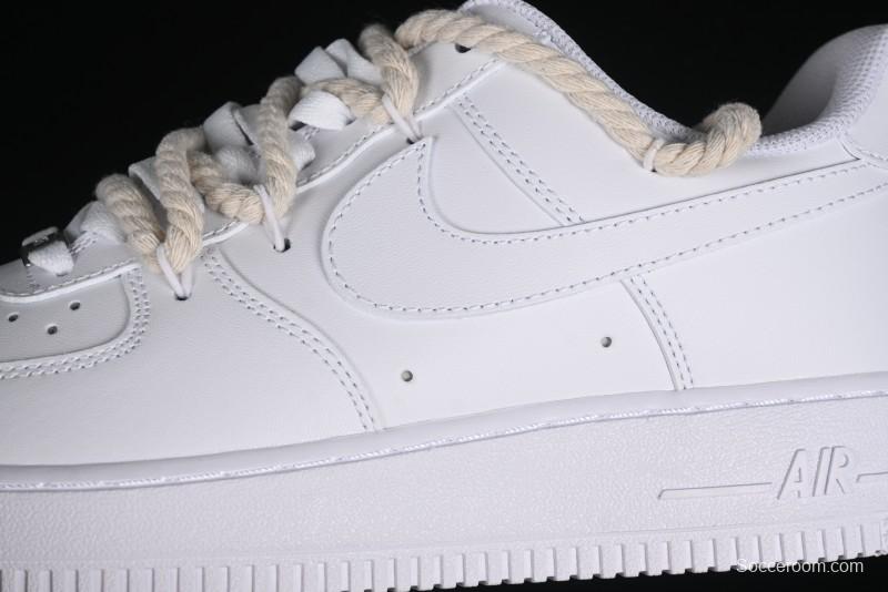 Nike Air Force 1 '07 Low White Deconstructed Casual Sneakers - CW2288-046