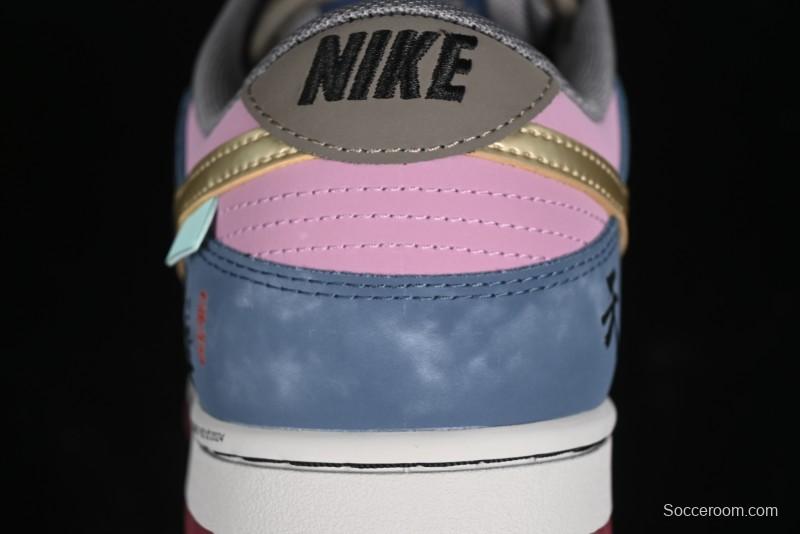 Nike Dunk Low Retro Deconstructed Casual Sneakers with Black Myth Wukong Theme Cloud Dragon Pattern - WK0820-001