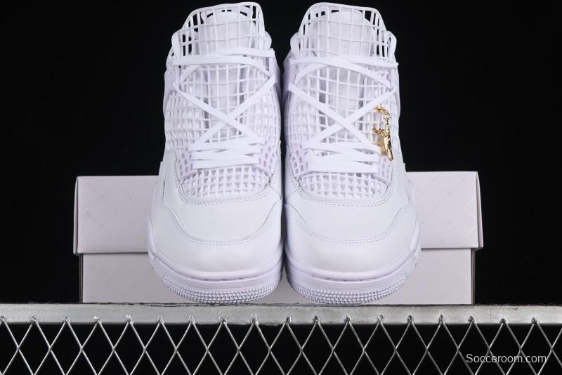 Nike Air Jordan 4 Retro Basketball Shoes with Net Design - FV7251-107