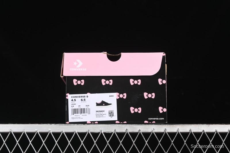 Converse One Star Hello Kitty Collaboration Low-Top Casual Sneakers with Embroidered Bow - 362940C
