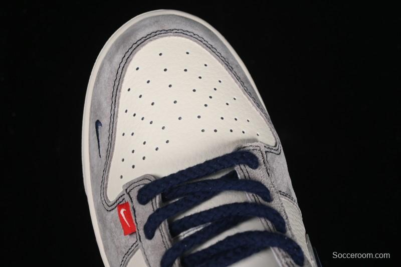 Nike SB Dunk Low The North Face Collaboration - Grey Pig Eight Blue Hook Anniversary High-End Custom Low-Top Casual Skate Shoes - SJ1089-010