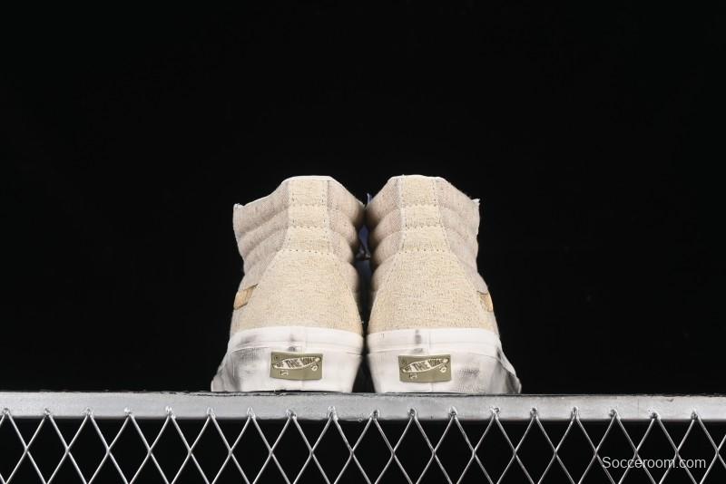 Vans Notre Premium Sk8-Hi High-Top Skate Shoes with Upgraded Suede and Linen Materials - VN000CR0BWQ