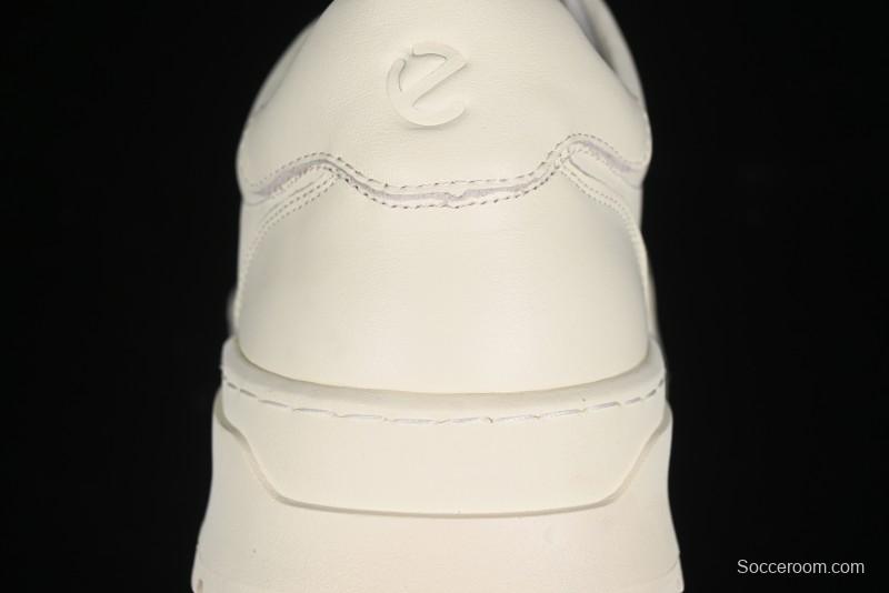 ECCO Street Light Series Autumn Platform Round Toe Versatile Casual White Sneakers 63311901002