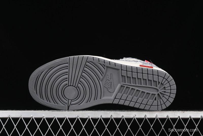 Nike Air Jordan 1 Low AJ1 Dior Collaboration - Grey Blue Red Label Retro Basketball Shoes - SJ9950-037