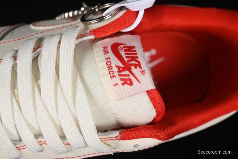 Nike Air Force 1 '07 Low Comme des Garcons Collaboration - Off-White Red Line Low-Top Casual Sneakers - KK3333-001