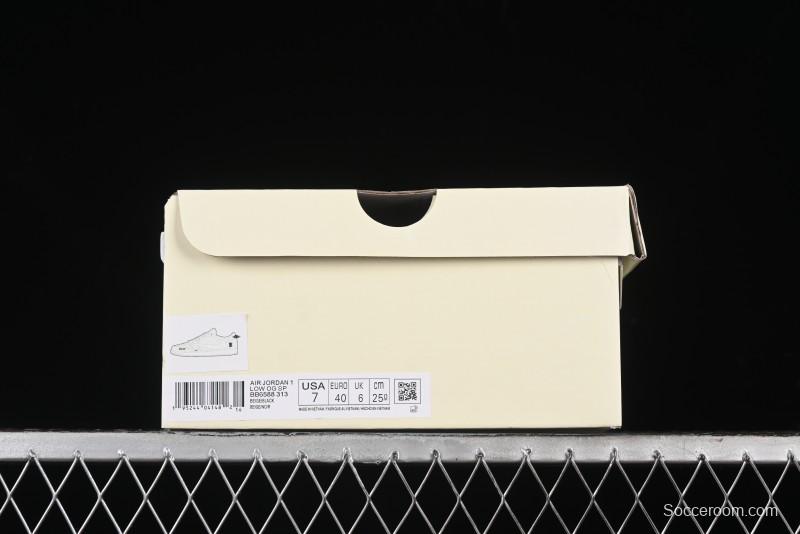 Nike Travis Scott x Fragment Design x Air Jordan 1 Low OG SP AJ1 Burberry Collaboration - BB6588-313