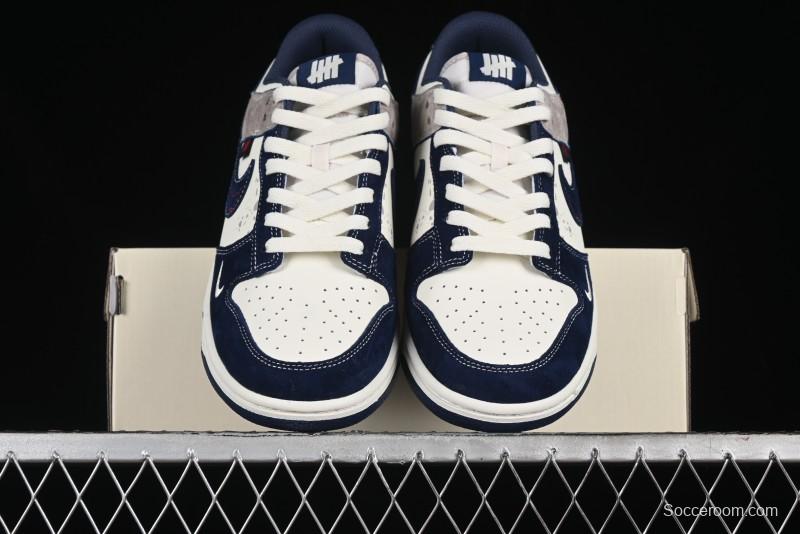 Nike SB Dunk Low UN Collaboration - Splatter Navy Swoosh Anniversary Custom Low-Top Casual Skate Shoes - DJ2024-041